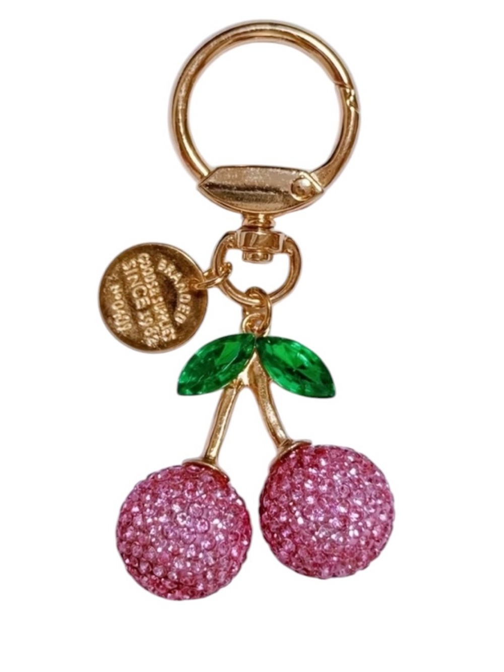 pink cherry bag charm